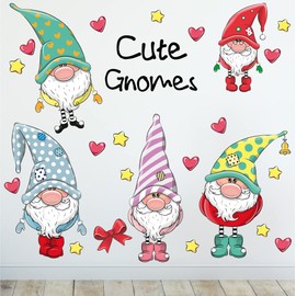 Sunnywall Wall Sticker Wall Sticker Baby Nursery Baby Wall Sticker Playroom (Gnome Xmas Characters)