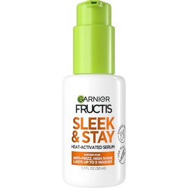 Garnier Fructis Sleek and Shine Sleek and Stay Hair Serum for Frizzy, Dry Hair, Heat Protectant Formulated with Alpha Silane, 1.7 Fl Oz(Packaging May Vary)