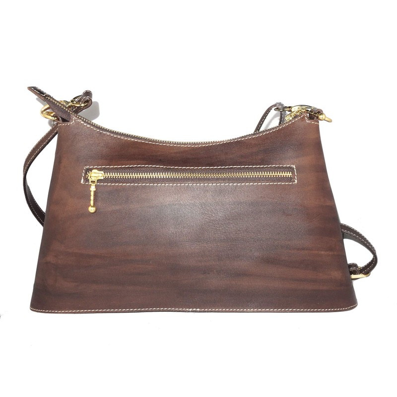 Bolso cruzado de piel auténtica para mujer, hecho a mano,