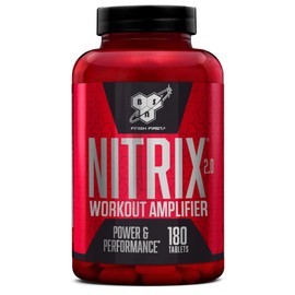 BSN Nitrix 2.0, Dietary Supplement with Creatine Monohydrate, L-Citrulline, Niacin, Black Pepper and Herbal Extract for Performance Increasing, Unflavoured, 60 Servings, 180 Capsules