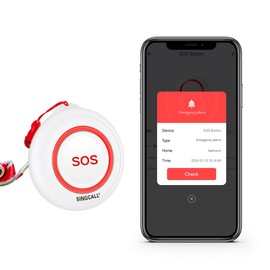 SINGCALL Calling Bell, Nursing Care, Home Nurse Call Bell, Wireless, Nursing Call Button, Nursing Care Supplies, Nurse Calling, Smartphone Linked (2.4 GHz WiFi Call Button x 1)