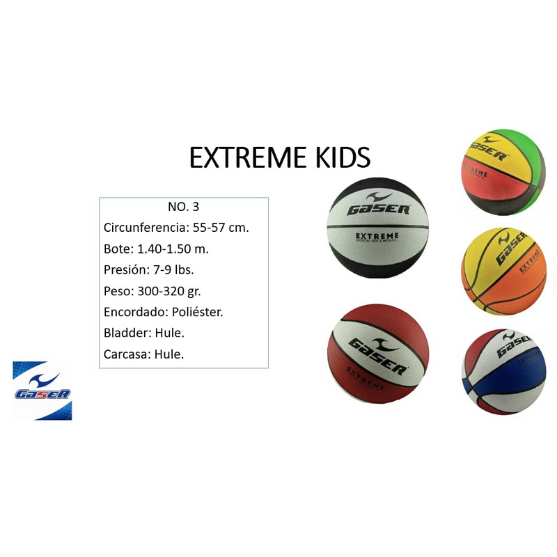 Gaser Balón de Basquetbol Modelo Extreme No. 3 (Azul)