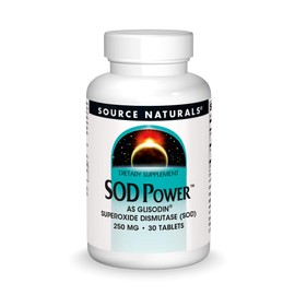 Source Naturals SOD Power 250mg Superoxide Dismutase As Glisodin Nutricosmetic Supplement - 30 Tablets
