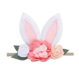 KIDOCHEESE Baby Girl Easter Bunny Ears Headbands Rabbit Ears Nylon Hairband for Newborn Infant Toddler Hair Accessories