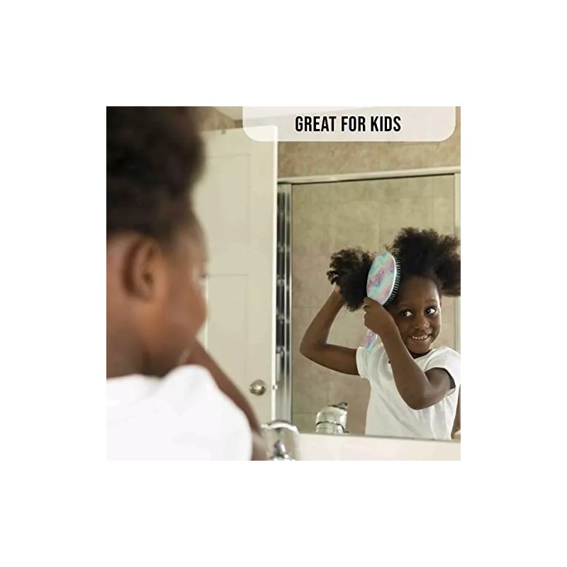 Cepillo Para Cabello De Plastico Multicolor Diseño Acuarela