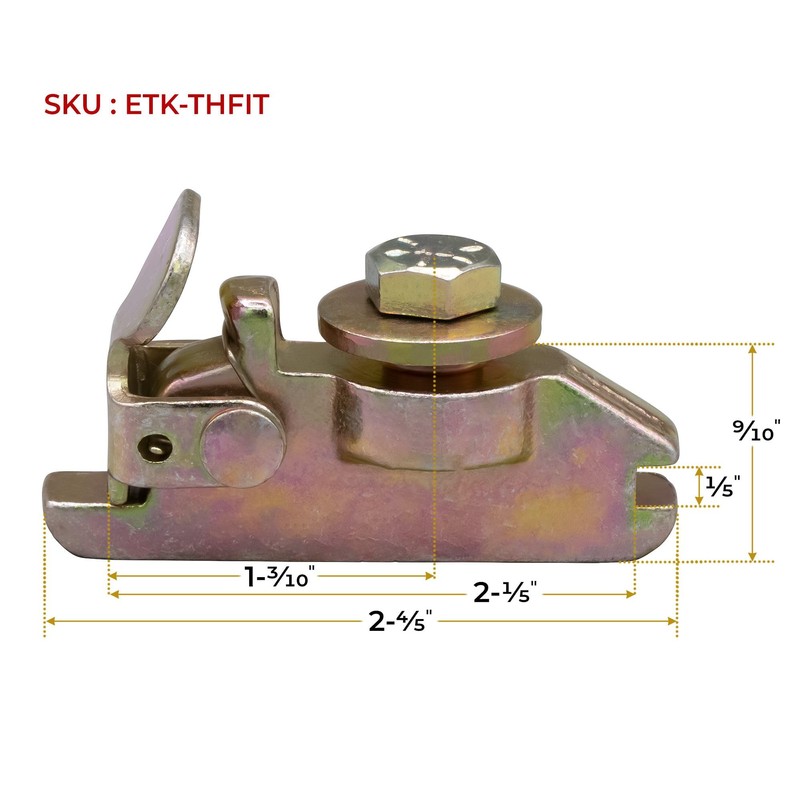 Mytee Products (4 Pack) E-Track Threaded Fitting for Customising E-Track