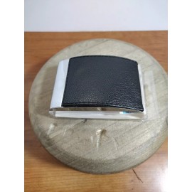 Unbranded Pocket Chrome Metal & Leather Business Card Holder Case ID Credit Wallet