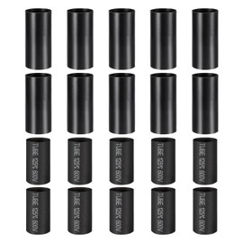 PATIKIL 2" Tall Candle Covers Sleeves, 10Pcs Metal E12 Chandelier Socket Sleeves with Insulation Heat Shrinkable Flame Retardant Tube Bulb Light Base Holder for Lamps, Black
