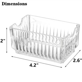 DEAYOU 6-Pack Sugar Packet Holder, Acrylic Tea Bag Organizer for Drawer, Clear Sugar Bag Caddy Container, Small Condiments Packet Holder Dispenser for Countertop, Coffee Bar, Cabinet, Sweetener