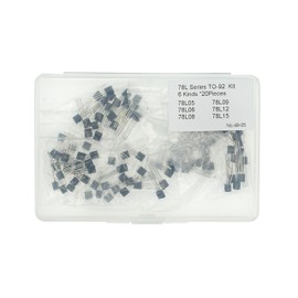 6Values*20PCS=120PCS 78L Series TO-92 100mA Three Terminal Positive Regulator Kit Including (78L05 78L06 78L08 78L09 78L12 78L15)