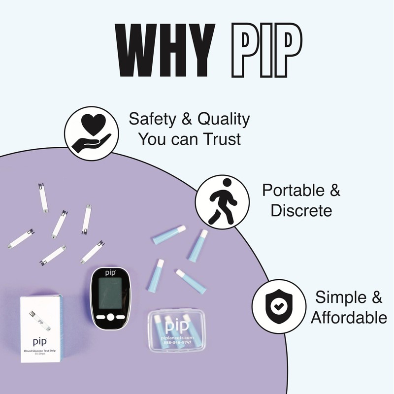 Pip Lancets | All-in-One 30G-1.6mm Safety Lancets | Sensitive Fingerstick