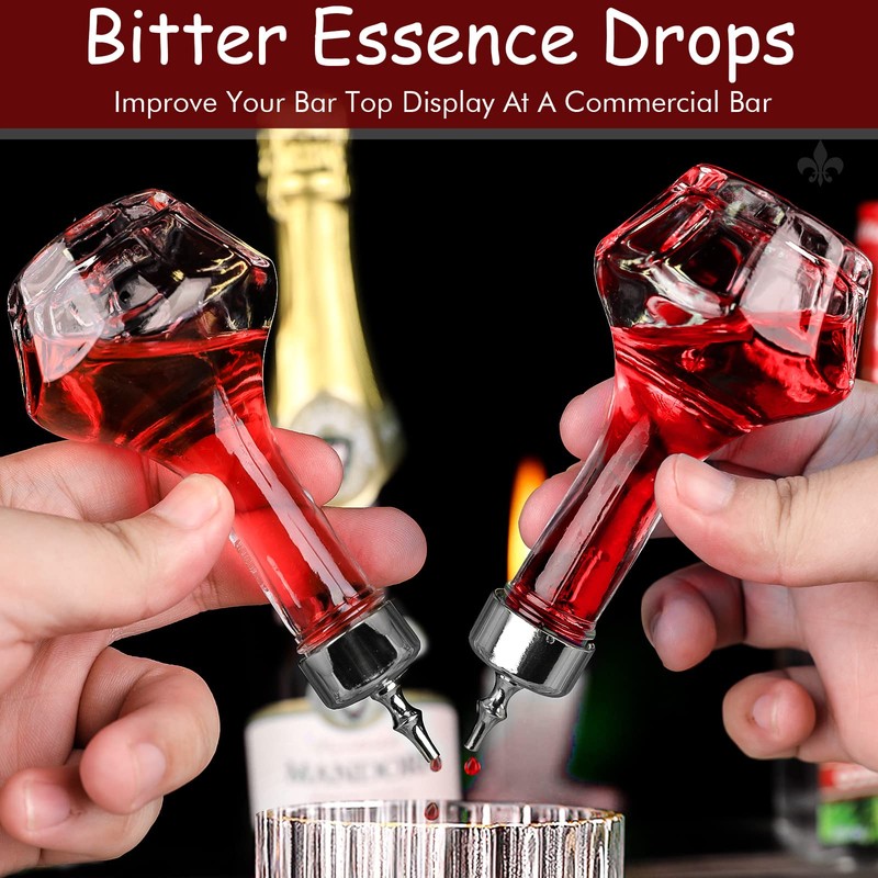 Bitters Bottle Set of 6-50ml/1.6oz Glass Dash Bottle with Dasher