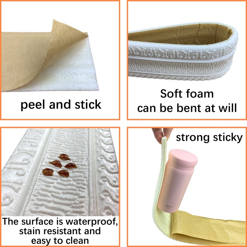 YLL YLL Crown Molding Peel and Stick 3D Wall Edging