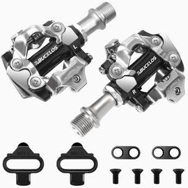 BUCKLOS SPD Pedales de clip para bicicleta de montaña MTB, pedales de doble cara, para bicicleta de carretera, rodamientos sellados, clips de bicicleta compatibles con tacos Shimano SPD (9/16 pulgadas