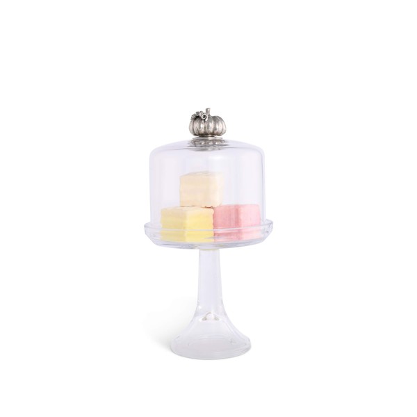 Vagabond House Handblown Glass Cheese/Dessert/Cupcake Stand with Dome Cover with