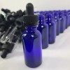 Unbranded 75 Count 1oz (30ml) Blue Glass Tincture Dropper Bottles