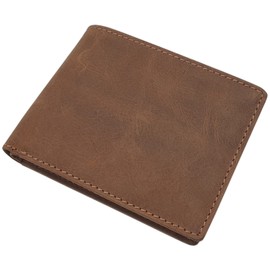 myledershop Genuine Buffalo Full Leather Wallet / Purse / Wallet in Portrait or Landscape Format with RFID & NFC Protection, Model 2 / Landscape / Cognac, Landscape