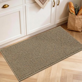 COSY HOMEER Kitchen Rugs Non-Slip Washable Kitchen Floor Mats 17"x30" Taupe