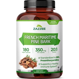 Zazzee Extra Strength French Maritime Pine Bark Extract 20:1, 180 Capsules
