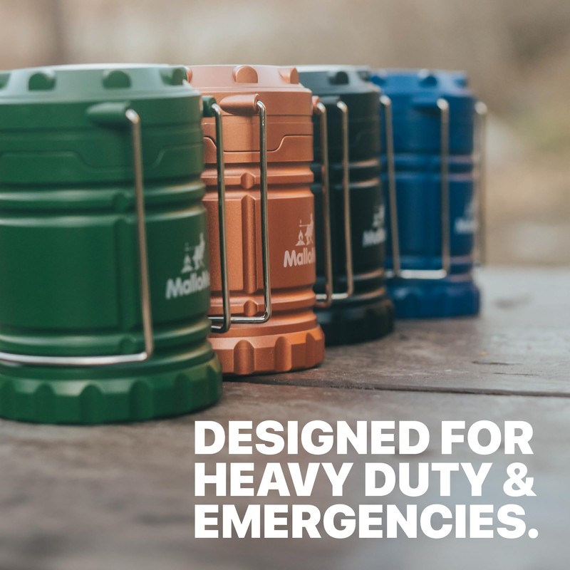 MalloMe Camping Lantern Green Blue 2 Pack Lanterns for Power