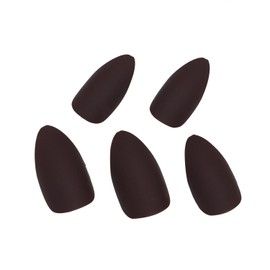 Brown Press on Nails Short Almond SWEKKE Fake Nails Full Cover Brown Solid Color False Nails with Nail Glue Acrylic Nails Matte Glue on Nails Manicure Artificial Nails for Women Girls 24Pcs