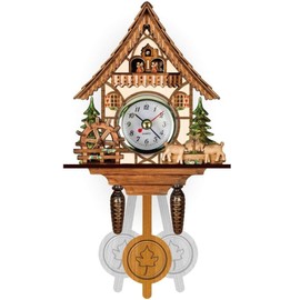 [NASSIA] Dove Clock, Carved Dove Clock, Quartz Watch Cuckoo Clock, Dove Clock Real Wood, Living Room Kitchen Decor Restaurant Cafe Hotel Office Decoration (01)