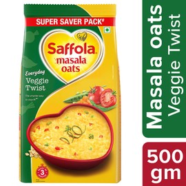 Saffola Masala Oats Veggie Twist, 500 grams (17.63 oz) - Vegetarian