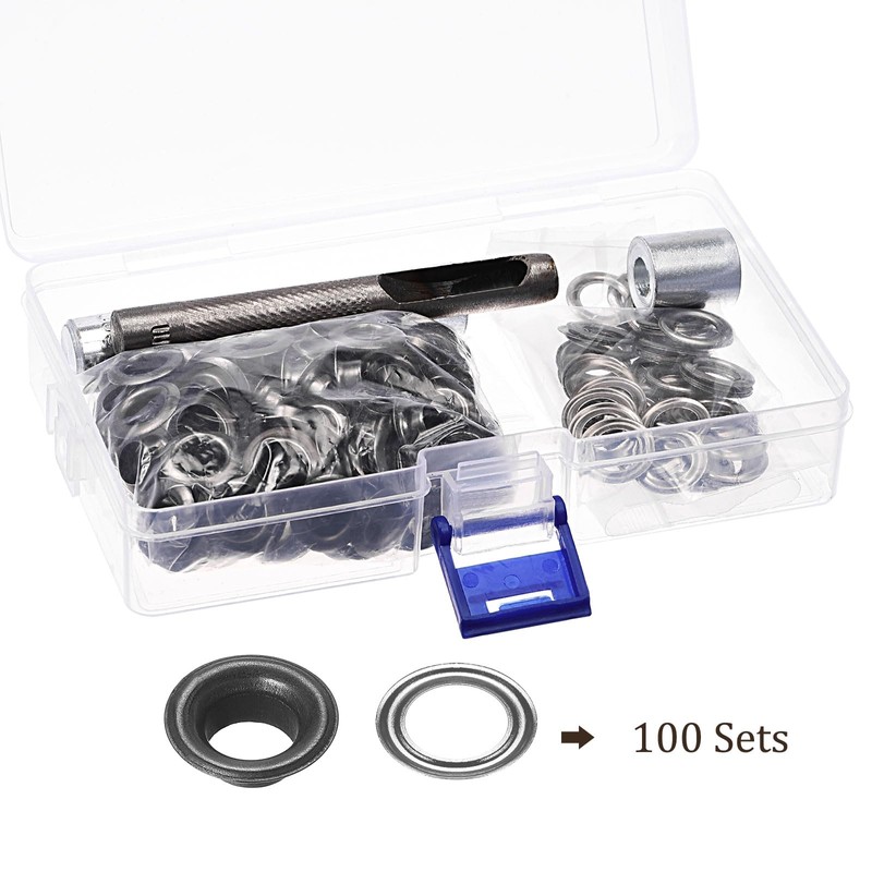 Kozelo 100 Sets Ösen-Werkzeug-Set – [ 5/16 Zoll] Kupfer mit