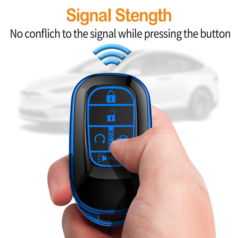 Sindeda for Honda Key Fob Cover with Keychain Soft Full
