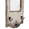 Rustic Entryway Arched Wall Mirrors with 3 Metal Hooks 12"