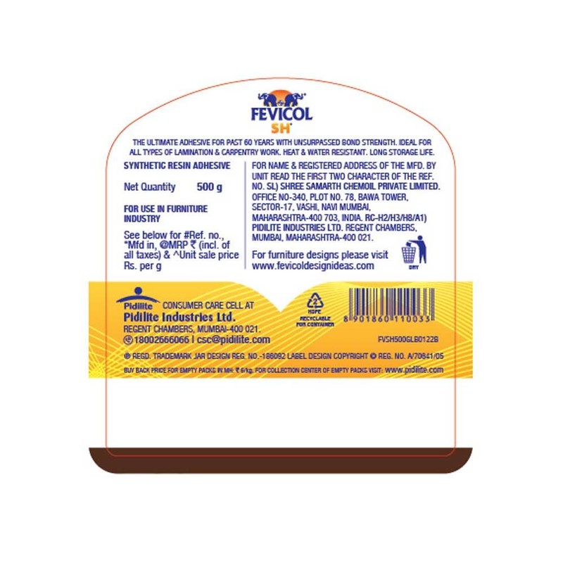 Pidilite Fevicol SH - Ultimate woodworking adhesive 500gm, white (DHR_080)