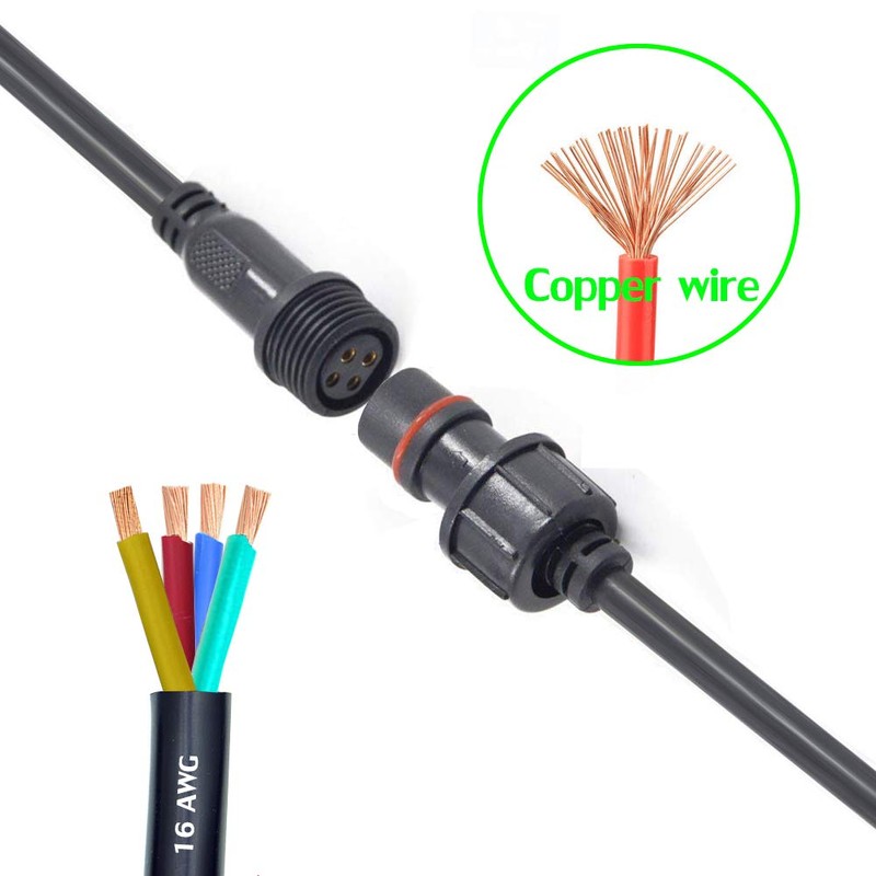 dstfuy 4 Wire Plug Connector,16AWG Male Female Plug LED Connector