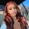 Aorbige Ruddish Brown 13x4 HD Transparent lace Front Wigs Human