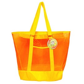 SunLily Sunshine Mesh Tote Bag, Yellow and Orange