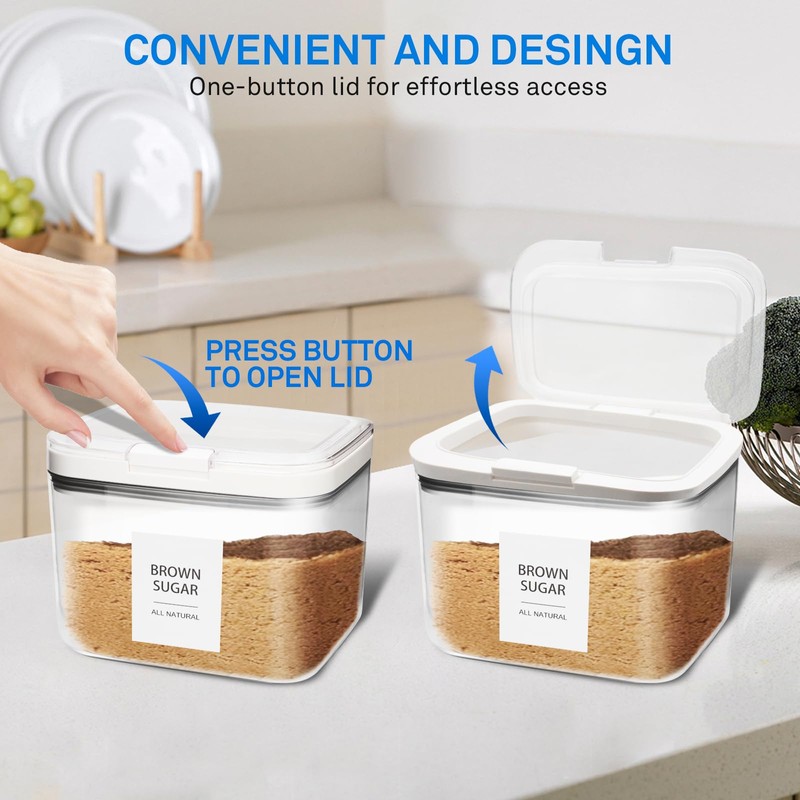 Euiaey Brown Sugar Container Airtight, Brown Sugar Keeper Storage Container