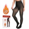 Fleece Lined Tights Women, Fake Translucent Thermal Winter Warm Fleece
