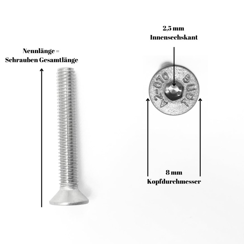 Topnorm24 - Countersunk Screws M4 x 16 mm - Pack
