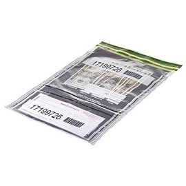 SafeLOK Vertical Twin Tamper-Evident Deposit Bags, Cash Currency Handling & Valuables, Moisture, Heat, Cold Detection, Outside Reclosable Pocket, Tear-off Receipt + Large Barcodes, 14x20 Clear 50 Bags
