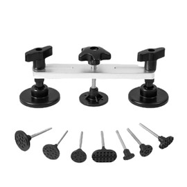 Bridge Dent Removal Tools with 1 Pack Silver Bridge Puller and 7 Pack Pull Tabs, Dent Puller Kit, Car Body Dent Removal Tool, Suitable for Hail and Surface Damage Repair, DIY, Repair Shop