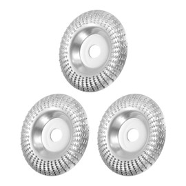 HARFINGTON 3Pcs Wood Carving Disk Grinder Wheel 4" Rotary Tool Carving Sanding Disc Radial Grinding Wheel with 5/8" Arbor for Woodworking Shaping, Silver Tone