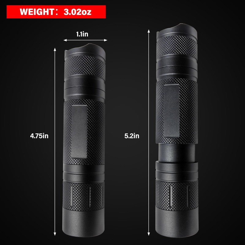 XINFEIBEI Green Light Flashlight, Zoomable Single Mode Green LED Flashlights