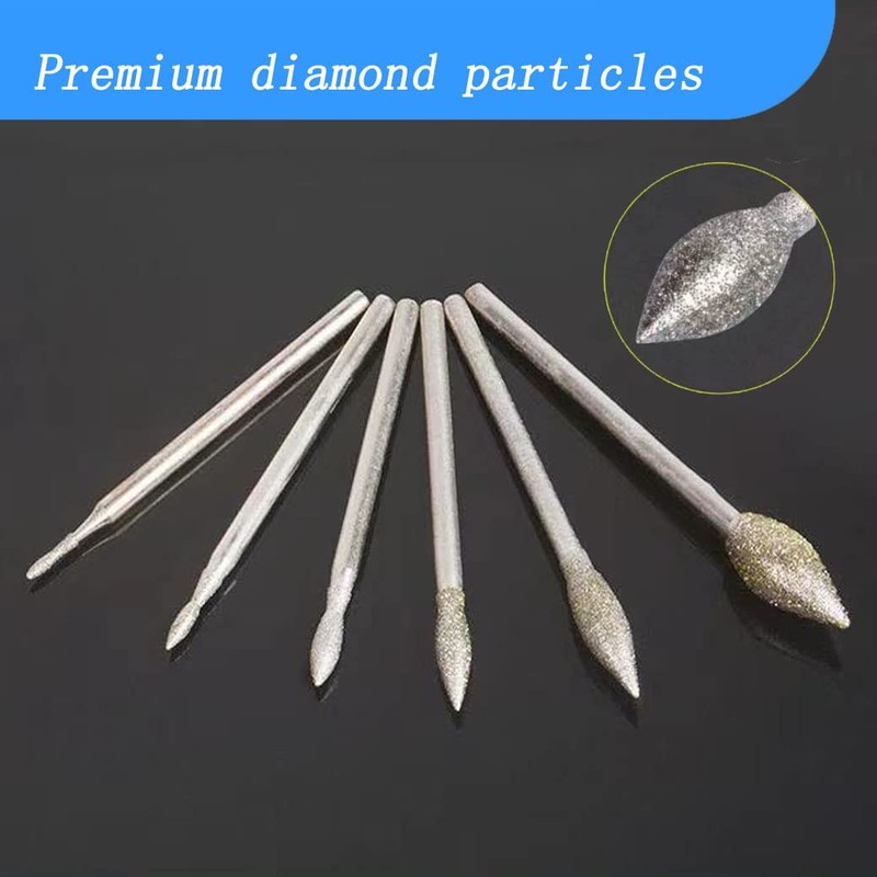 Luo ke 11 Pcs Olive Shape Diamond Burr - 3/32