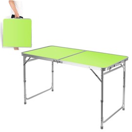 MTSDM Folding Table - 3 Height Adjustable Aluminium Camping Table 120x60cm Portable Picnic Dining Table for Outdoor Cooking Garden Beach Parties BBQ Desk