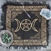 NEW Triple Moon Altar Cloth 18" Gold and Black Metallic