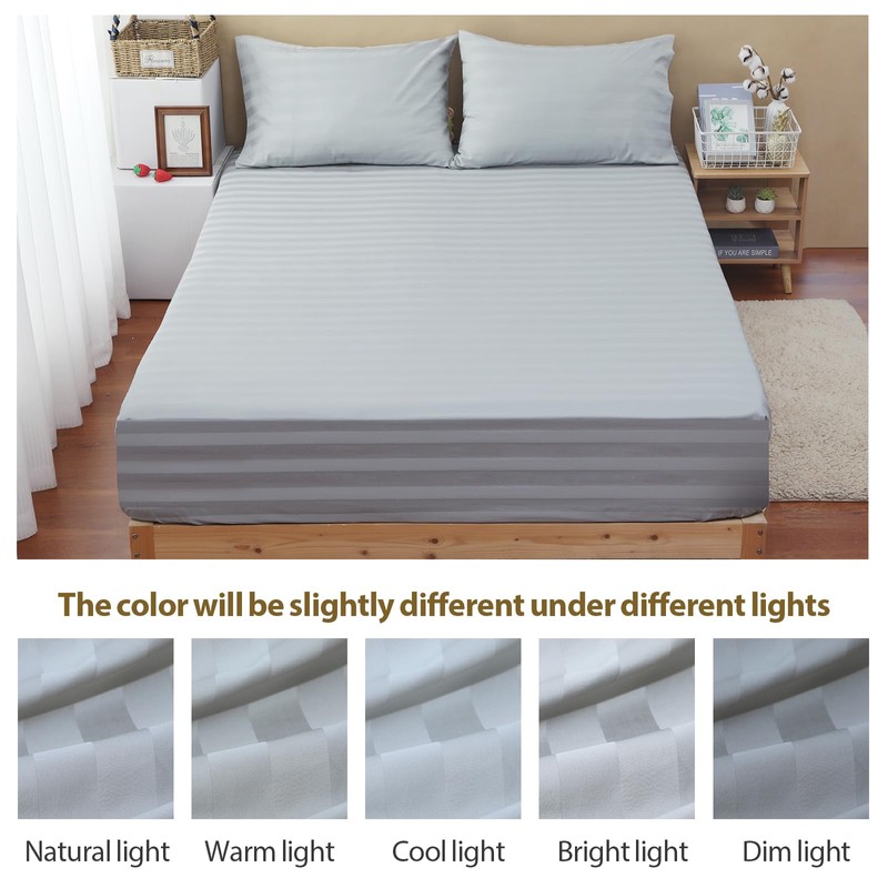 100% Cotton Fitted Sheet King Size Only, 600 Thread Count,