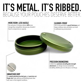 Edition 022: Bass Gas | Metal Can | Metal Container | Pouch Container | Small Storage Tin (Military Green)