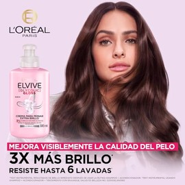 L'Oreal Paris, Elvive Crema Glycolic Gloss Para Peinar, Con Ácido Glicólico, 300 Ml, 1 Unidad