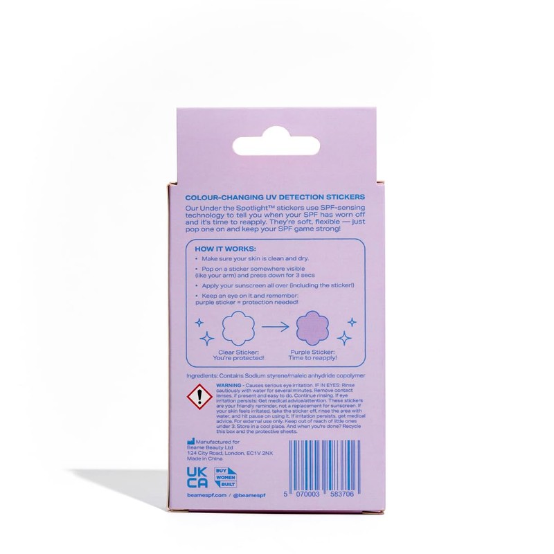 BEAME Under The Spotlight™ UV Detection Stickers — Sun Smart