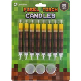 Camtoms Birthday Candles, Birthday Decorations, Birtday Cake Decorations for Boys, Pixel Miner Themed Party Supplies