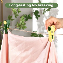 Fabsome Clothes Pegs for Washing Line, Pack of 40 Strong Grip Non Slip Washing Pegs, Soft Grip Long Lasting Plastic Laundry Pegs with Rubber Pad (Bright Colour, 40 Pcs)